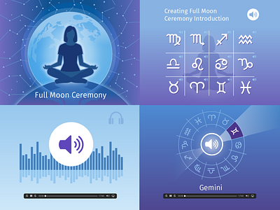 Full Moon Meditation course branding design flat full moon icon illustration logo meditation ui ux vector