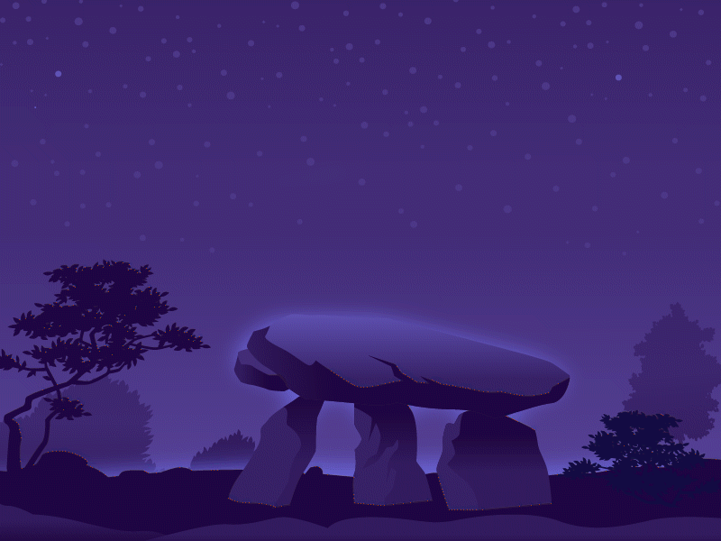UFO Dolmen Sighting animated gif animation design dolmen illustration ufo vector