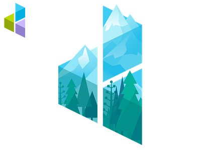 D3 logo – Mountains branding design illustration logo vector