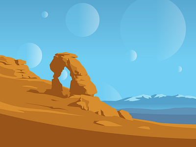 Delicate Arch arches design flat illustration vector