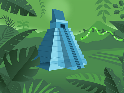 Tikal jungle scene