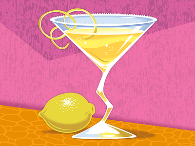 Lemon Drop design happy hour illustration lemon lemon drop mixed drink