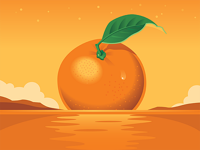 Tangerine Sunset design fruit illustration ocean sunset tangerine