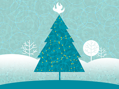 Holiday Card branding christmas tree design holiday illustration snow winter