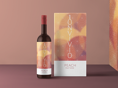 Wine Bottle Packaging - Peach branding graphic design logo packagedesign