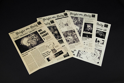 Monstight design illustration newspapers portfolio vintage