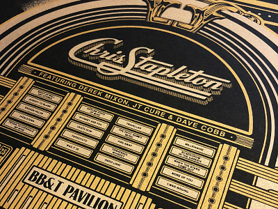 Chris Stapleton New Jersey Gig poster chris stapleton concert poster country music gig poster gold jukebox rockswell sreenprint typography von freter