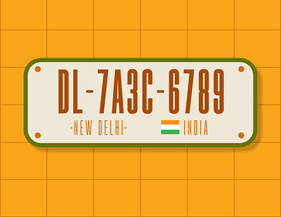 Weekly Warmup #06- License Plate delhi design dribbble dribbbleweeklywarmup grid india license license plate new delhi typography vector weekly challenge weeklywarmup