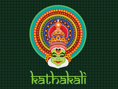 Masked #02 culture dance design flat illustration india kathakali kerela mask masked procreate typography vector
