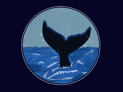 Blue Whale blue blue whale design flat illustration line art minimal art procreate vector whale