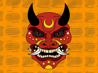 Tibetan Mask culture demon design flat illustration mask procreate tibet tibetan vector yellow