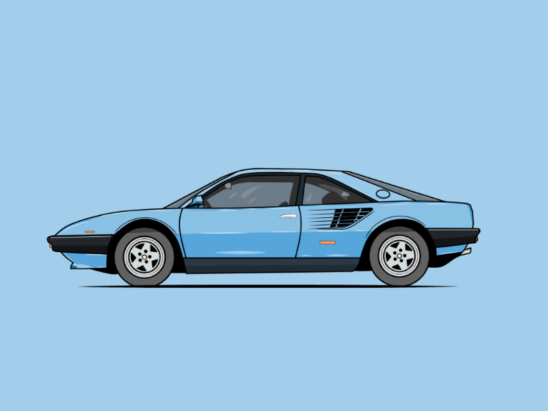 Ferrari Modial 8 wheels vector design vector art vector ferrari illustrator illustration illustrated graphic designer graphic design central graphic design flat vector flat design dribbble designs design tip design car behance
