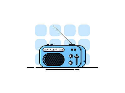 Old Radio dribbble graphic design graphic designer illustration illustrator logo logo design radio simple design vector