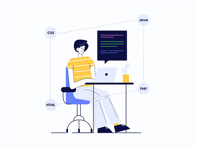 Flat Character Illustration - Website Development