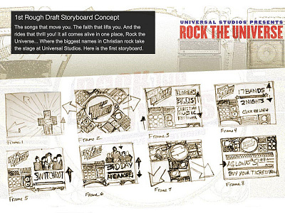 Universal Studios | Ad Media Storyboard animation design illustration typography