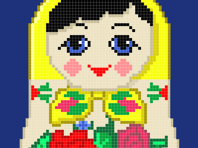 Pixel Matryoshka illustration pixel russian doll