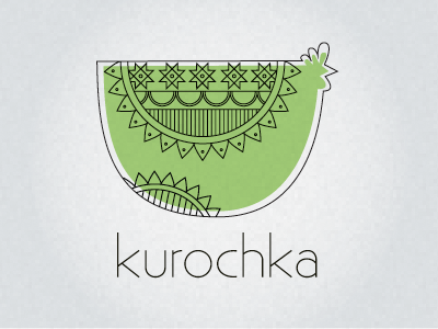 Kurochka Logo (Round 1) black green logo outline quirky