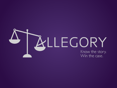 Allegory Logo justice law logo phallic purple scales