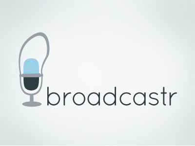 Proposed broadcastr Logo audio broadcast logo mic walking tour