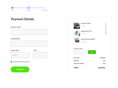 Daily UI 002 : Credit Card Checkout