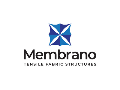 Membrano - Tensile Fabric Structures architect blue brand identity branding fabric graphicdesign logo negativespace structure tension typography vector white