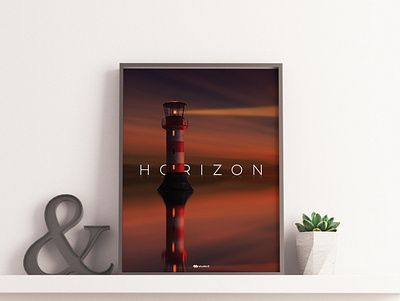 Lost into the Horizon | Poster Design aamir rizvi art artstation behance graphic design light light house orange poster print ray studio3