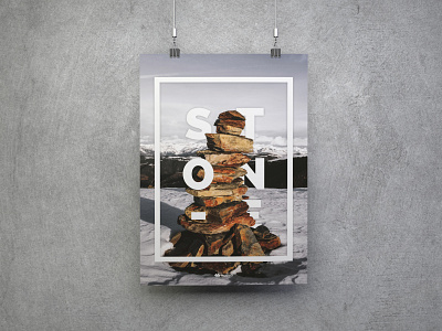 Stone | Poster Design aamir rizvi eraser graphic design landscape poster stone studio3 typography winter