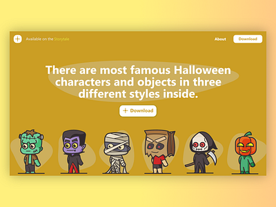 Halloweeen Characters app design halloween storytale ui ux web website