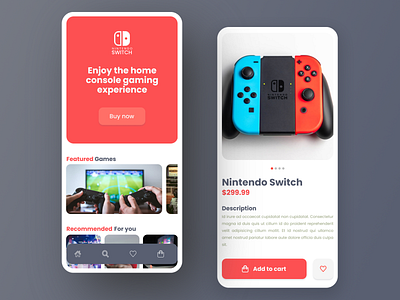 Nintendo Switch Ads App applicaiton mobile app ui ux