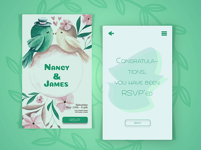 Wedding card E-invitation android applicaiton branding design invitation card mobile app ui ux web website