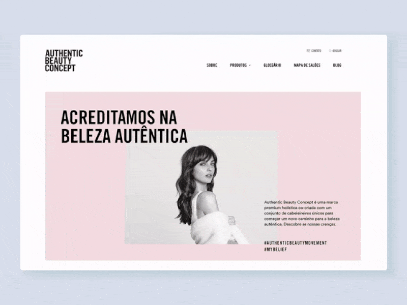 Authentic Beauty Concept - Home Web branding design typography ui user experience user interface ux webdesign website