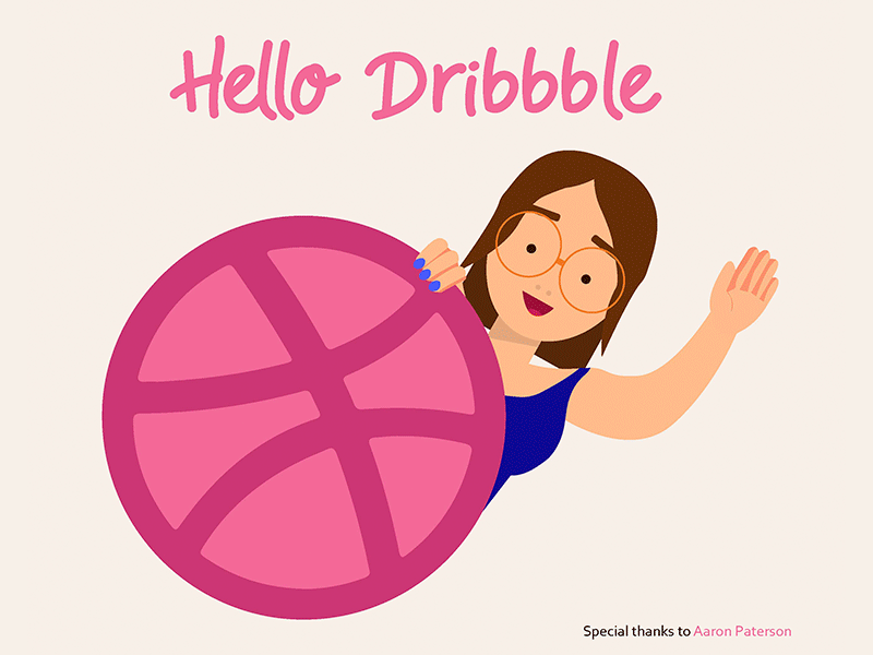 Hello Dribbble! animation character design flat hello illustration vector