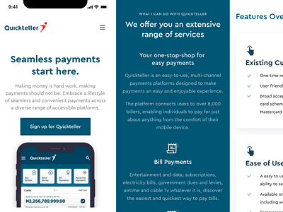 Quickteller's Landing Page Redesign