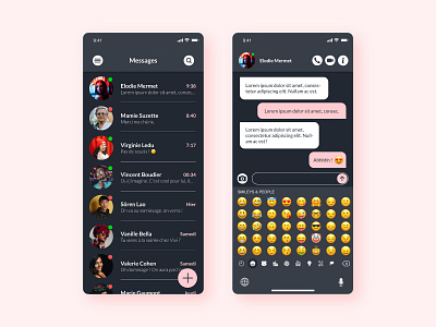 Daily Ui #013 : Direct Messaging adobe adobe xd adobexd daily ui dailychallenge dailyui dailyui 013 design design app message app pink ui ui ux uidesign uxdesign
