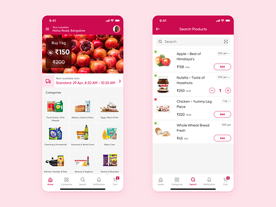 Grocery App - Light Theme app cart design ecommerce app grocery app interaction ios product design product page ui ux