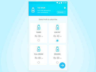 Milk Product App android app e commerce material design milk product