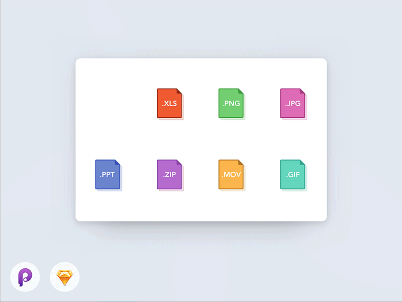 Daily UI challenge #04 - File Format Icons - Free Download challenge daily ui file free download icons interaction prd ui