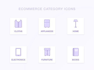 Daily UI challenge #05 - Ecomm Category Icons challenge daily ui ecommerce icons ui