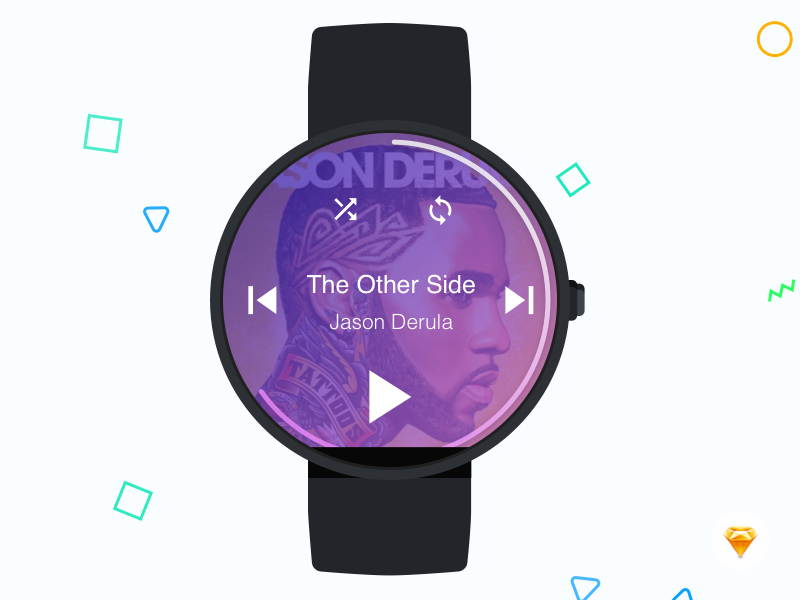 Moto 360 Watch - Music Player ux ui smart watch music player moto 360