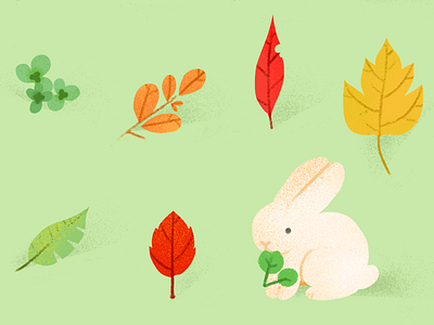 Bunny rabbit bunny design flat illustration leaves logo minimal photoshop rabbit web website winter winterboard