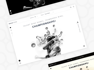 Brain Food Website black color design photo edits quote sport ui ui design ux website white