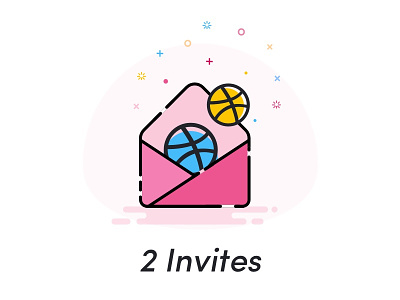 Two Invites 2 invites dribbble invites envelope illustrations invitation