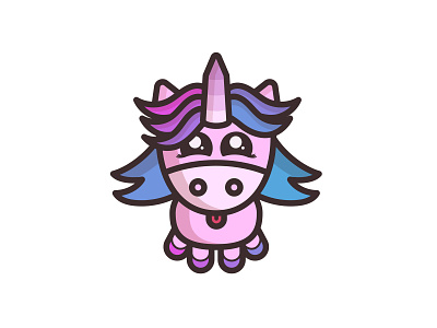 The Cutest Unicorn adorable character cute cute animal illustration thick lines unicorn