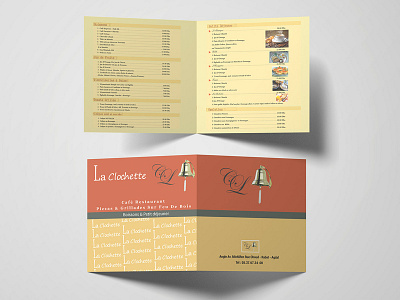 Menu For The Restaurant LA Clochette design graphics illustration menu menu card menu design vector