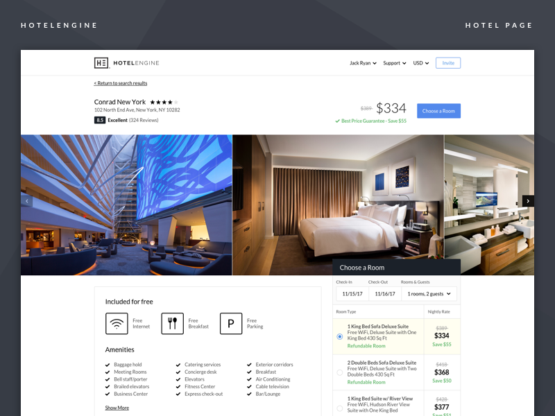 Hotel Details Page By Jonathan Hughes On Dribbble