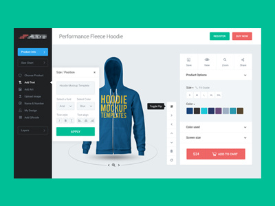 Custom Hoodies admin custom design icon layout menu theme ui ux web