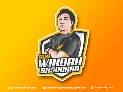 Esport Logo For Windah Basudara branding esport logo facebook gaming gamer gaming logo logo mascot logo twitch windah basudara youtube youtube gaming