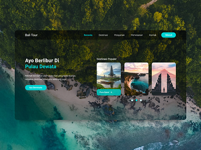 Tourism Website Landing Page tourism travel ui ux web web design