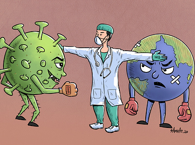 corona fact animation cartoon cartoon character character comic coronavirus covid 19 digitalart doctor illustraion world