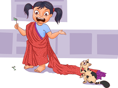 little girl adobe illustrator animation cartoon cartoon character character design illastration illustraion illustration